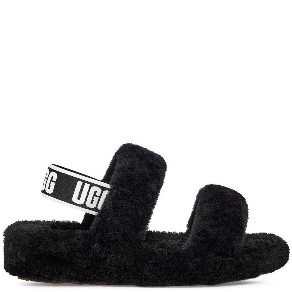 UGG black slippers, size 9